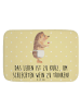 Mr. & Mrs. Panda Badteppich Igel Wein mit Spruch in Gelb Pastell