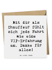 Mr. & Mrs. Panda Faltkarte Spruch VIP Chauffeur mit Spruch in Weiß