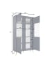 Feldmann-Wohnen Vitrine Rose sandbeige 105,5 / 40,5 / 191cm mit Beleuchtung