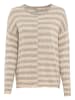 Camel Active Strickpullover mit Streifenmuster in Grau-Beige