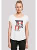 F4NT4STIC Long Cut T-Shirt IT Film ES Stephen King Distressed in weiß