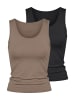 Nina von C. 2er Pack Achseltop in noisette-schwarz