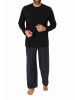 NORMANN Schlafanzug lang Pyjama Set Flanell Hose - 70937 in schwarz