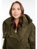 Usha Damen Langer Steppmantel in Oliv