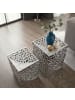 FineBuy Beistelltisch in Silber / Aluminium / 30x30x45