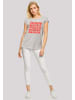 F4NT4STIC Extended Shoulder T-Shirt XOXO Herz Love in grau meliert