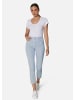MADELEINE Fein gestreifte 7/8-Jeans, Formbund in weiß / nachtblau