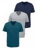 Bruno Banani T-Shirt in petrol, navy, grau-meliert