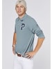 Polo Sylt Polo mit langen Ärmeln und Label-Akzent in Blau