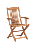 Beliani 2er-Set Gartenstuhl MAUI PREMIUM in Heller Holzfarbton/Rot
