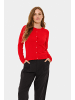 SAINT TROPEZ Strickjacke JemmaSZ Gerade Passform in Chinese Red