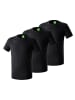 erima 3er Pack T-Shirt in schwarz