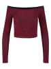 Urban Classics Urban Classics Damen Ladies Off Shoulder Glitter Longsleeve in burgundy