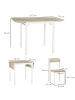 HOMCOM Essgruppe in Natur & Weiß 110L x 70B x 75H cm