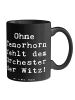 Mr. & Mrs. Panda Kaffeebecher Spruch Tenorhorn Witz mit Spruch in Schwarz