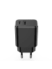 Setty Setty Ladegerät 1x USB + USB-C 3A 20W schwarz