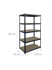 relaxdays Schwerlastregal in Schwarz - (B)100 x (H)180 x (T)60 cm