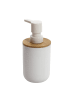 Bathroom Solutions Seifenspender, Bambus-Deckel in Weiß, (B) 7 x (H) 16,5 x (L) 7 cm