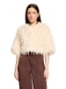 Vera Mont Kunstfell-Jacke mit Fransen in Champagne Sorbet