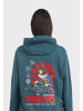 OLDSKULL Hoodie Asian Neon Djane Logo Graphic in Dark Green