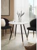 KADIMA DESIGN Esszimmertisch 75x75x76 cm Marmor-Optik Esstisch Modern in Weiß