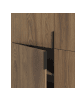 CALICOSY Sideboard RIMA in Dunkles Holz - (W) 100  x (H) 128  x (L) 40  cm