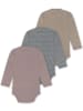 Normani Outdoor Sports 3er Set Baby-Body Wickelbody Toddler-Bodysuit in Beige/Grau/Rosa