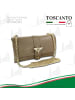 Toscanto Leder Schultertasche, Clutch Toscanto Tasche taupe, beige ca. 23cm