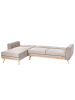 Beliani 4-tlg 3-Sitzer Sofa KAARINA in Beige/Braun rechtsseitig