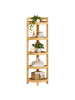 relaxdays Bambus-Eckregal "5 Ablagen" in Natur - (B)23 x (H)116 x (T)23 cm