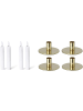 Novaliv Novaliv 4er-Set Stabkerzenhalter Metall Gold 10x5cm mit LED Kerzen fla in Gold