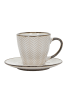 Siaki Collection Tasse für Kaffee oder Tee mit Untertasse in Beige, (B) 14 x (H) 8,5 x (L) 14 cm