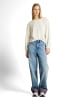 TOM TAILOR Denim Loose Fit Scuba Langarmshirt in Off White