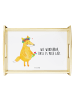 Mr. & Mrs. Panda Tablett Fuchs Blumen mit Spruch in Weiß