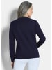 GOLDNER Strickblazer Milano-Ripp-Blazer mit Reverskragen in marine