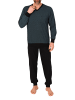 NORMANN Langarm Schlafanzug Pyjama Bündchen print in blau