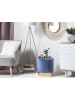 Beliani Pouf SOPHIA in Blau/Gold - (W) 39 x (H) 40 x (L) 39 cm