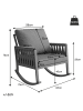 ABRIHOME Schaukelstuhl in Grau mit Kissen 65x79x78 cm für Garten Terrasse