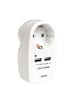 COFI 1453 Heitech Steckdose Steckdosenadapter mit 2 USB-Ports in Weiß