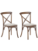 Beliani 2er-Set Esszimmerstuhl LYONS in Braun/Beige