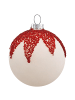 Beliani 50er-Set Weihnachtsbaumkugeln SNOWFLAKE in Rot/Weiß