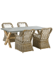 Beliani 13-tlg Gartentisch Set MAROS/OLBIA in /Grau/Beige