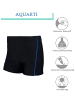 Aquarti Jungen Badehose Gestreift mit Motiven in schwarz/blau