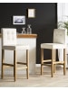 Beliani 2-tlg Barhocker MADISON in Weiß/Braun