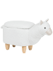 Beliani Tierhocker ALPACA in Weiß/Braun - (W) 65 x (H) 45 x (L) 30 cm