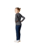 tectake Einfarbiges Langarm-Shirt für Kinder, grau