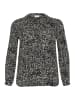 KAFFE curve Bluse langarm KCmila Regular fit in Black/Turtledove Graphic Dot