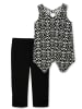 sheego Top und Leggings in schwarz-weiß