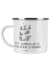 Mr. & Mrs. Panda Camping Emaille Tasse Liebe Flitterwochen mit S... in Weiß