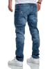 Amaci&Sons Regular Fit Destroyed Jeans KANSAS in Hellblau (Patches)